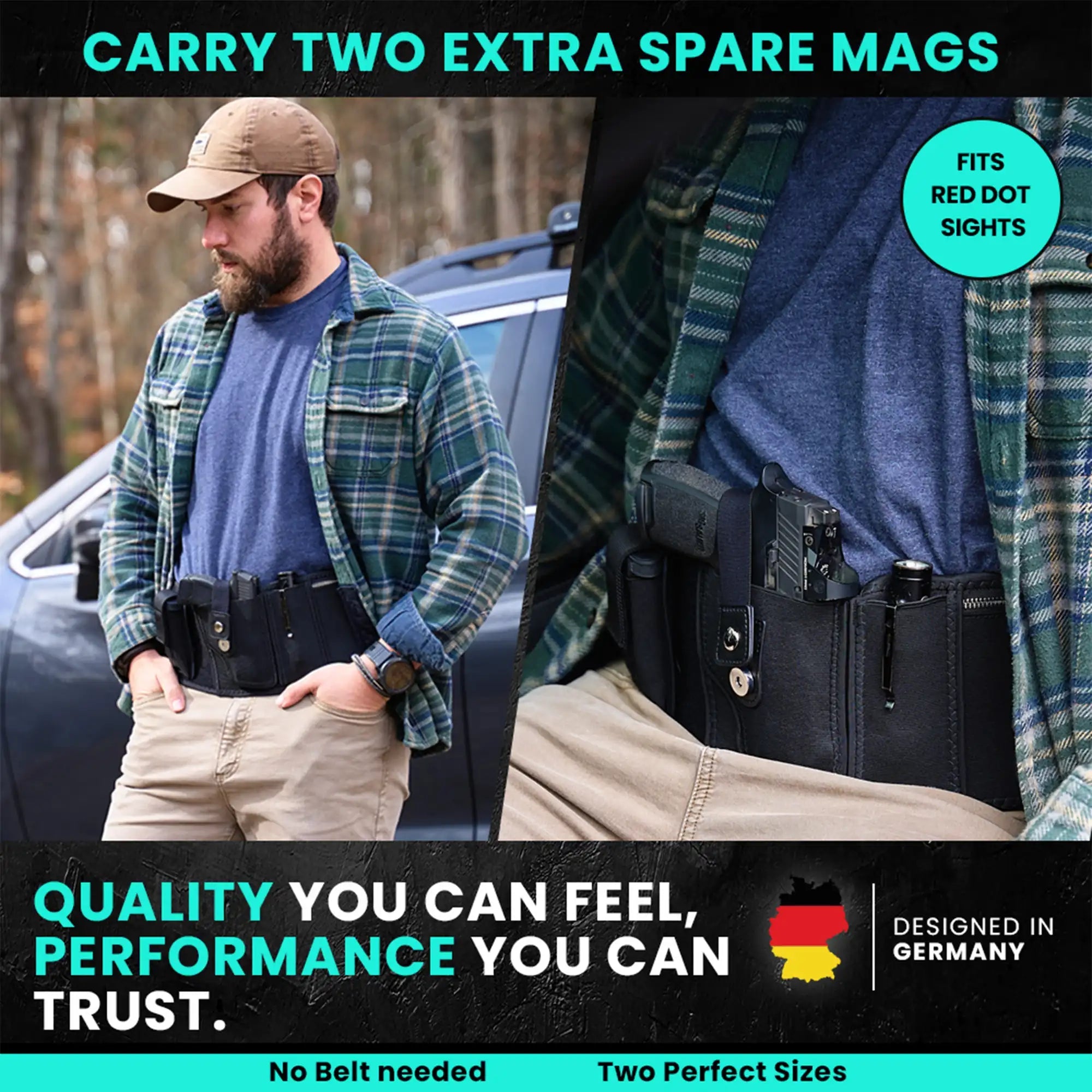 Bundle LPVĀ® Premium Belly Band Holster + Free LPVĀ® Ankle Holster - LPV HOLSTERS