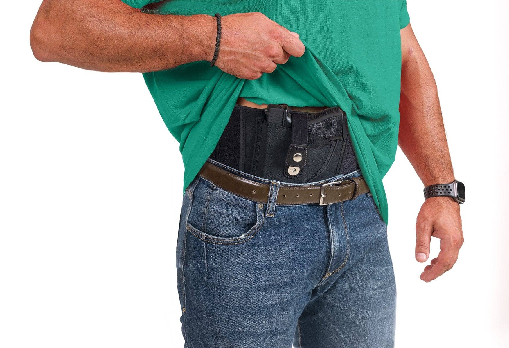 ComfortTac Ultimate Belly Band Gun Holster – X-Large (Fits Waist Up To 54") – Right Hand – Black Neoprene